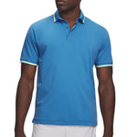 Under Armour Mens ArmourDry Rib Polo Shirt Aegean Blue/Green Citrine/White
