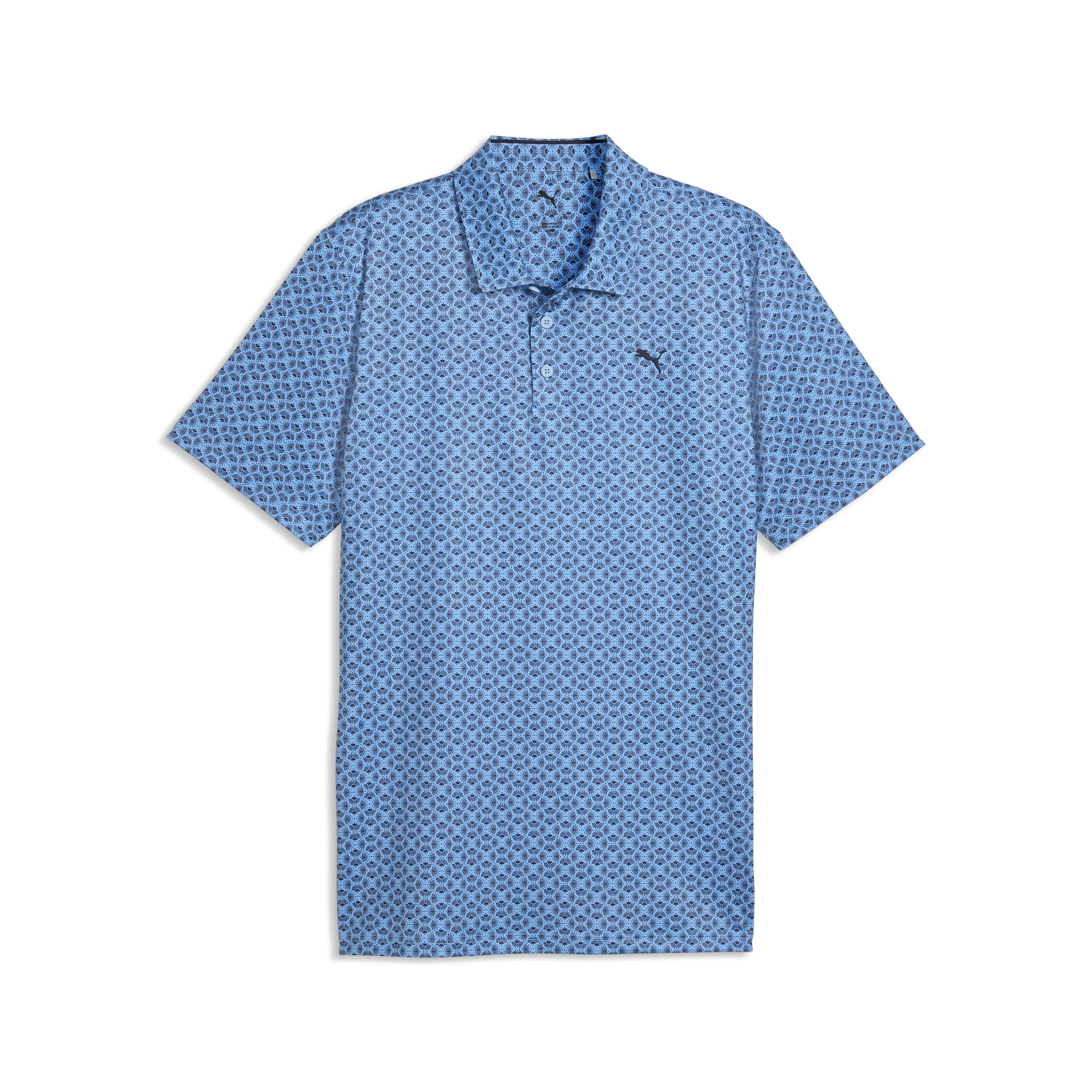 Puma Mens MATTR Scallop Polo Shirt Shirt Team Light Blue/Deep Navy