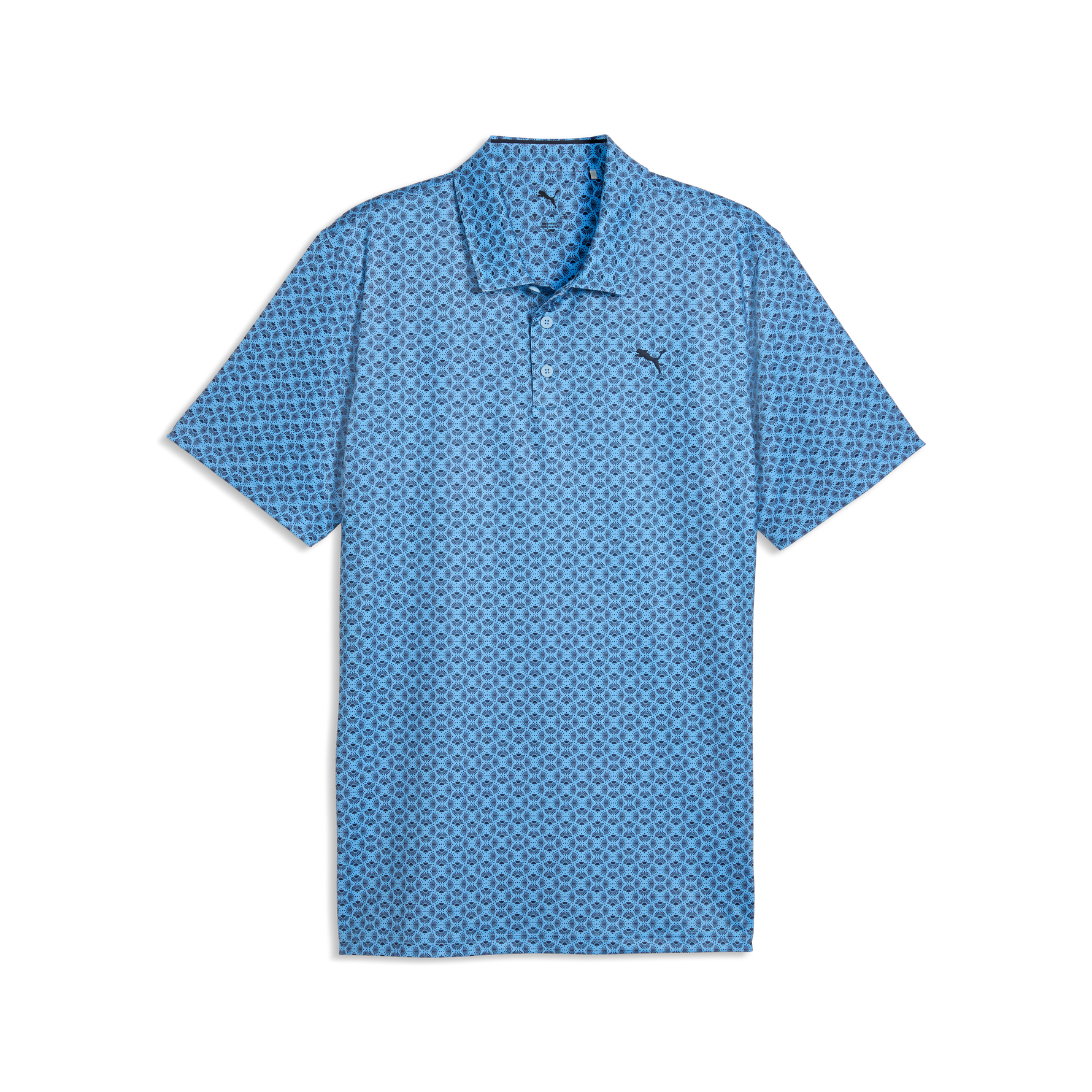 Puma Mens MATTR Scallop Polo Shirt Shirt Team Light Blue/Deep Navy