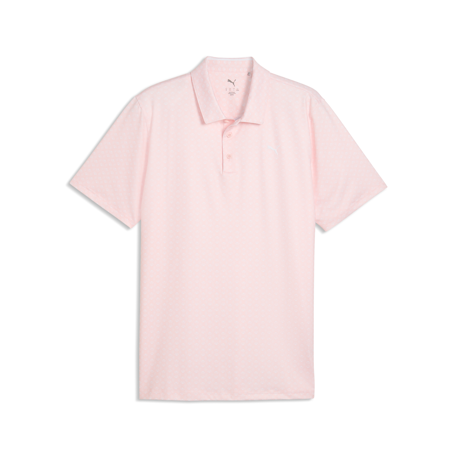 Puma Mens MATTR Scallop Polo Shirt Shirt Rose Blossom/White Glow