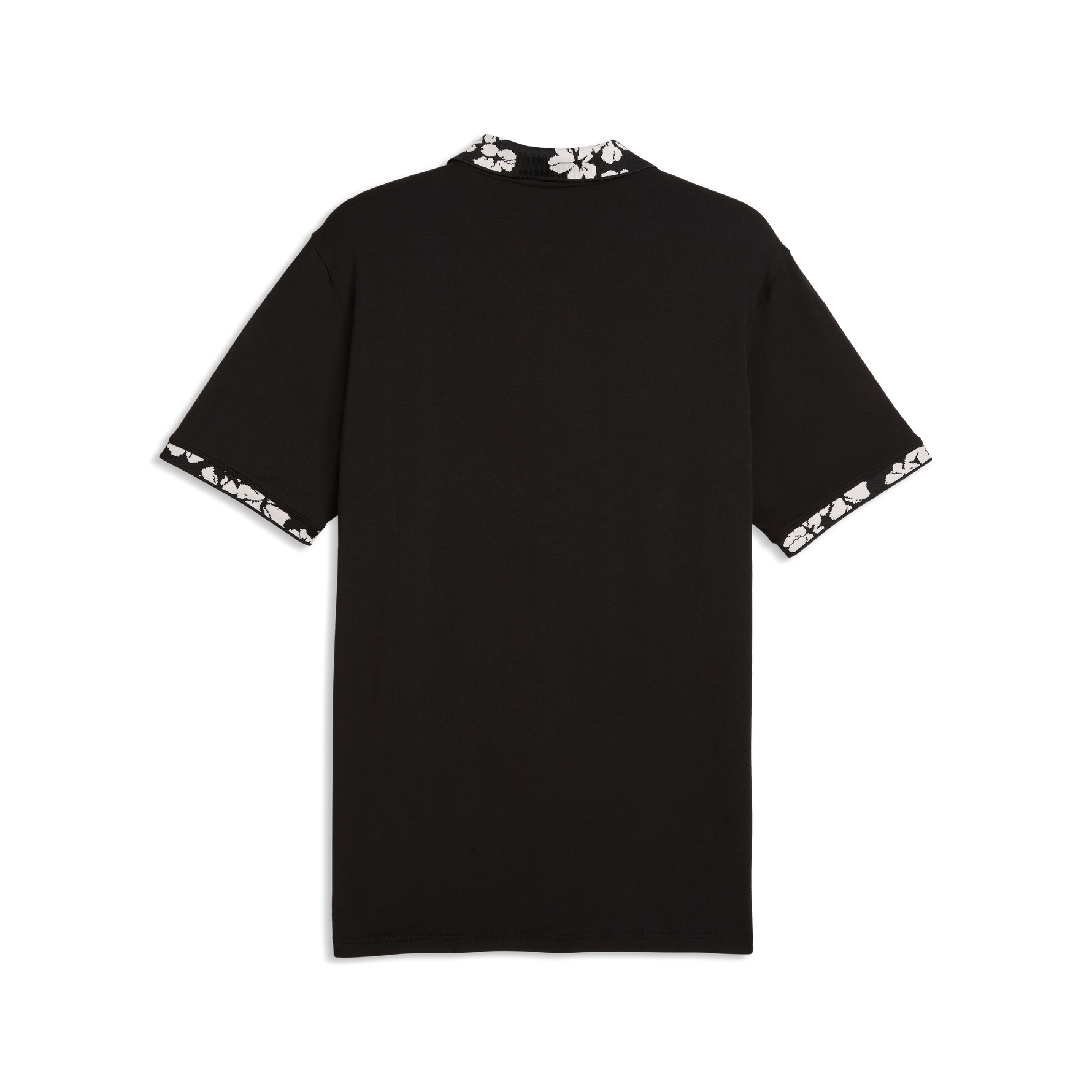 Puma Mens Modalon Floral Rib Polo Shirt - LC PUMA Black-Rose Blossom