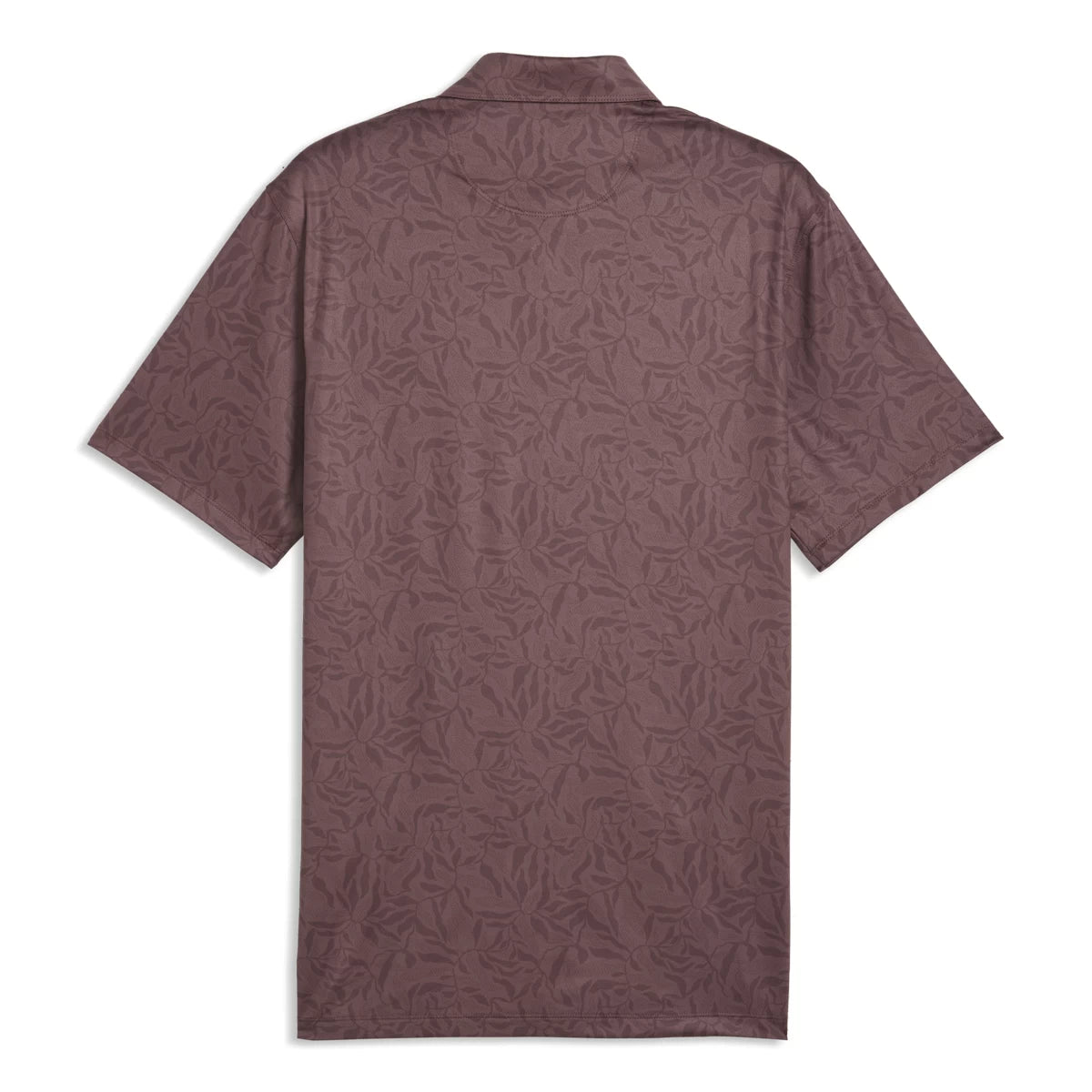 Puma Mens Cloudspun Marine Botanical Golf Polo Shirt Rich Cocoa