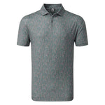 Footjoy Mens Print Lisle Pique Polo Shirt Lava 80040