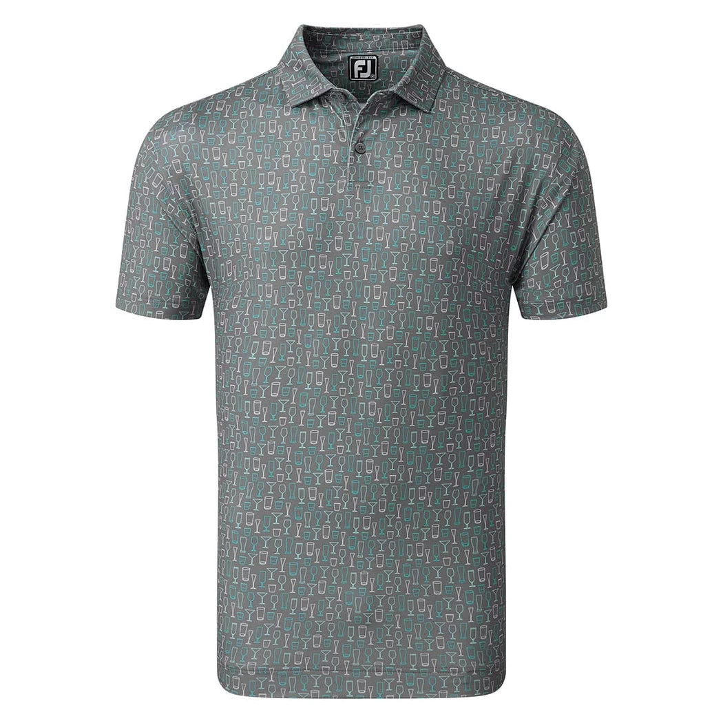 Footjoy Mens Print Lisle Pique Polo Shirt Lava 80040