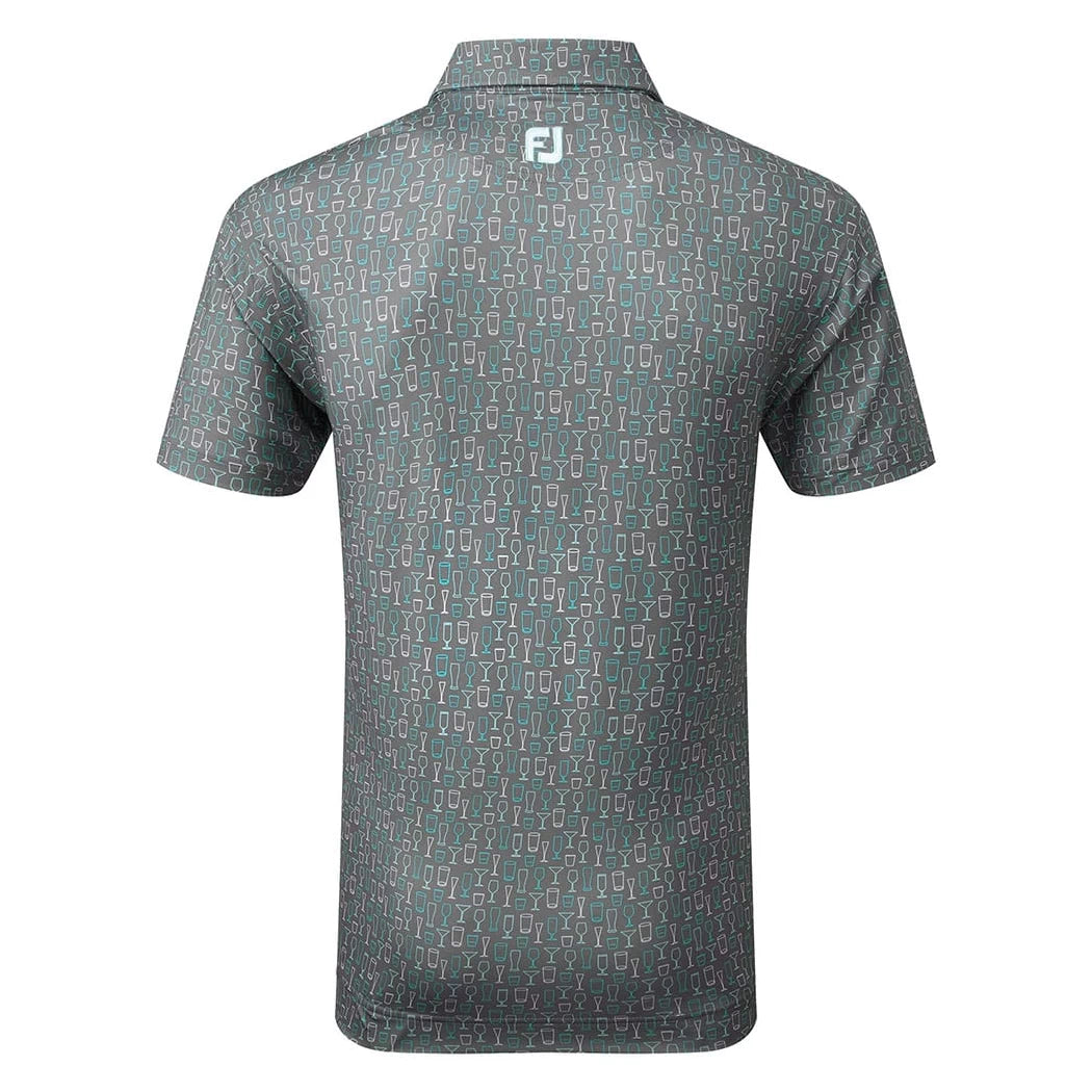 Footjoy Mens Print Lisle Pique Polo Shirt Lava 80040