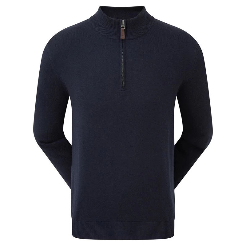 Footjoy Mens Wool Blend Half Zip Pullover Navy 90138