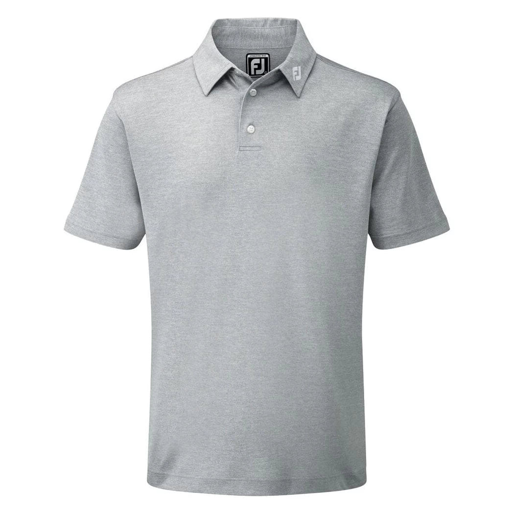 Footjoy Mens Stretch Pique Solid Polo Shirt Heather Grey 91819