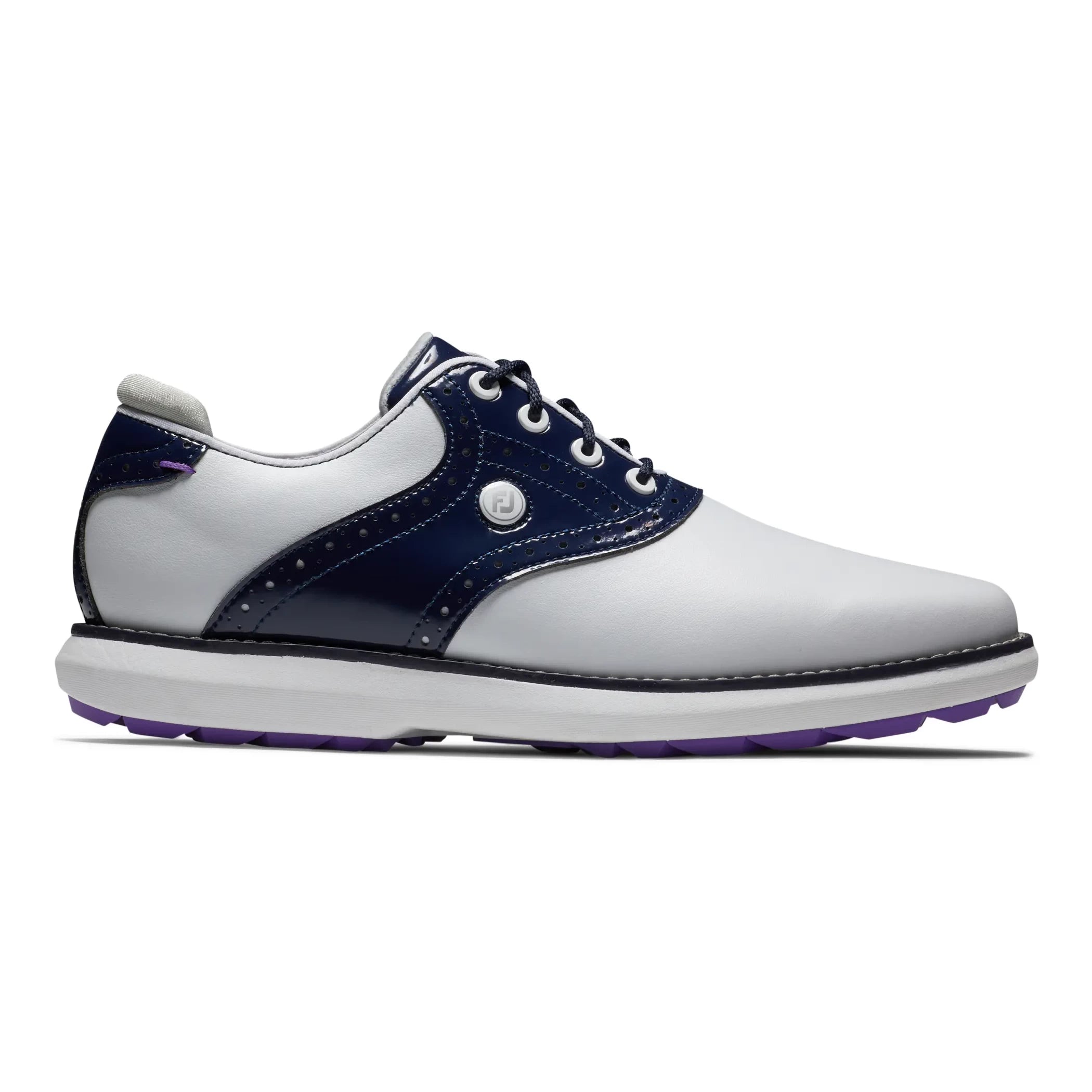Footjoy Ladies Traditions Golf Shoes White/Navy/Purple 97926