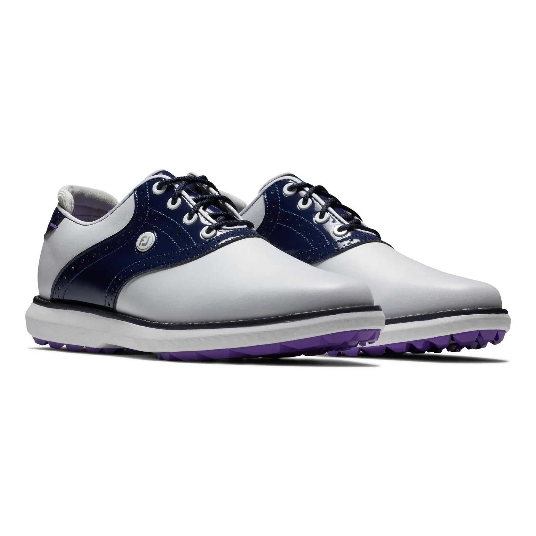 Footjoy Ladies Traditions Golf Shoes White/Navy/Purple 97926