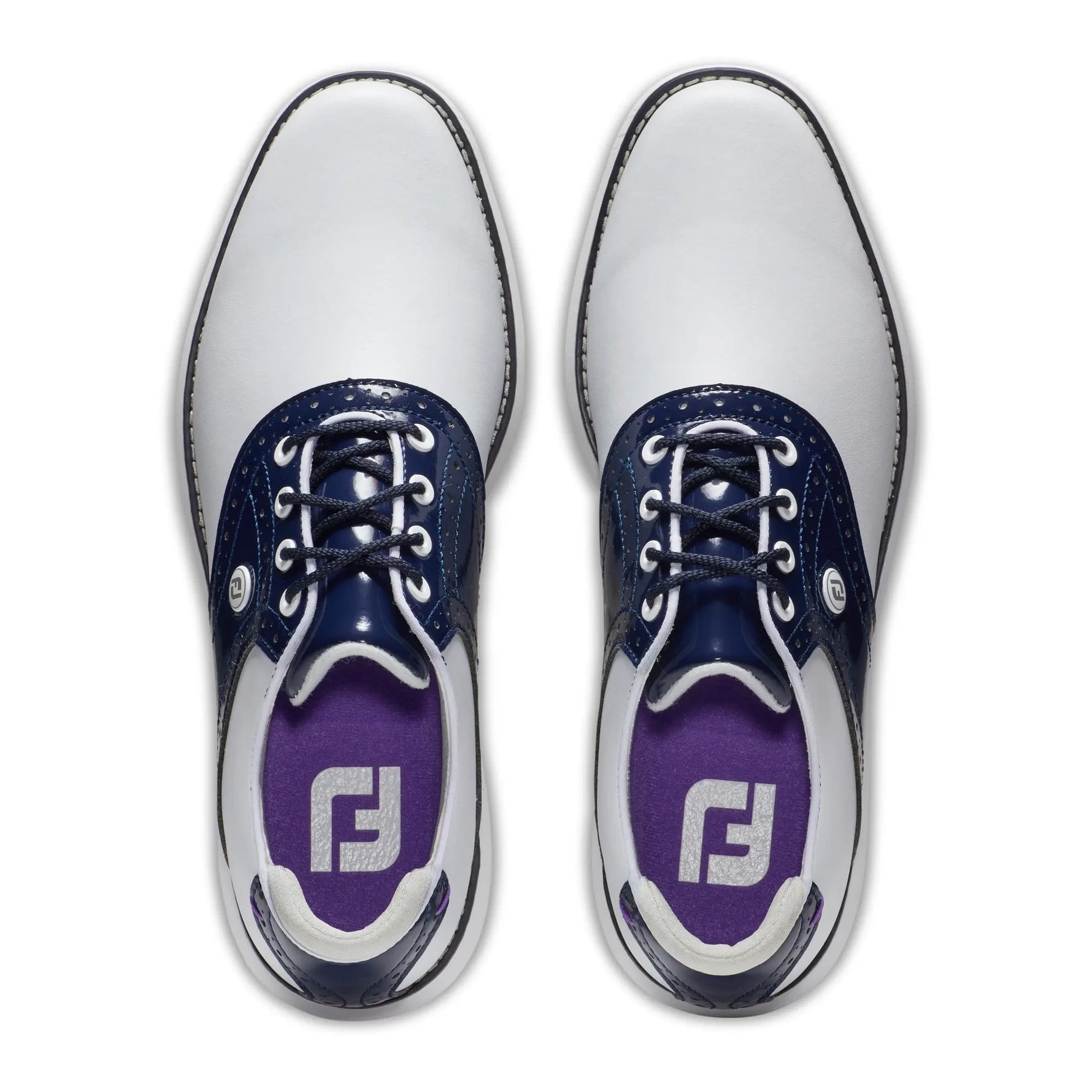 Footjoy Ladies Traditions Golf Shoes White/Navy/Purple 97926