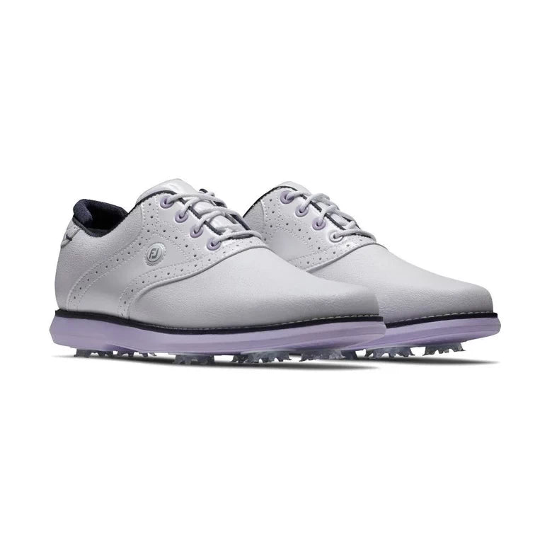 Footjoy Ladies Traditions Golf Shoes White/Navy/Purple 97930