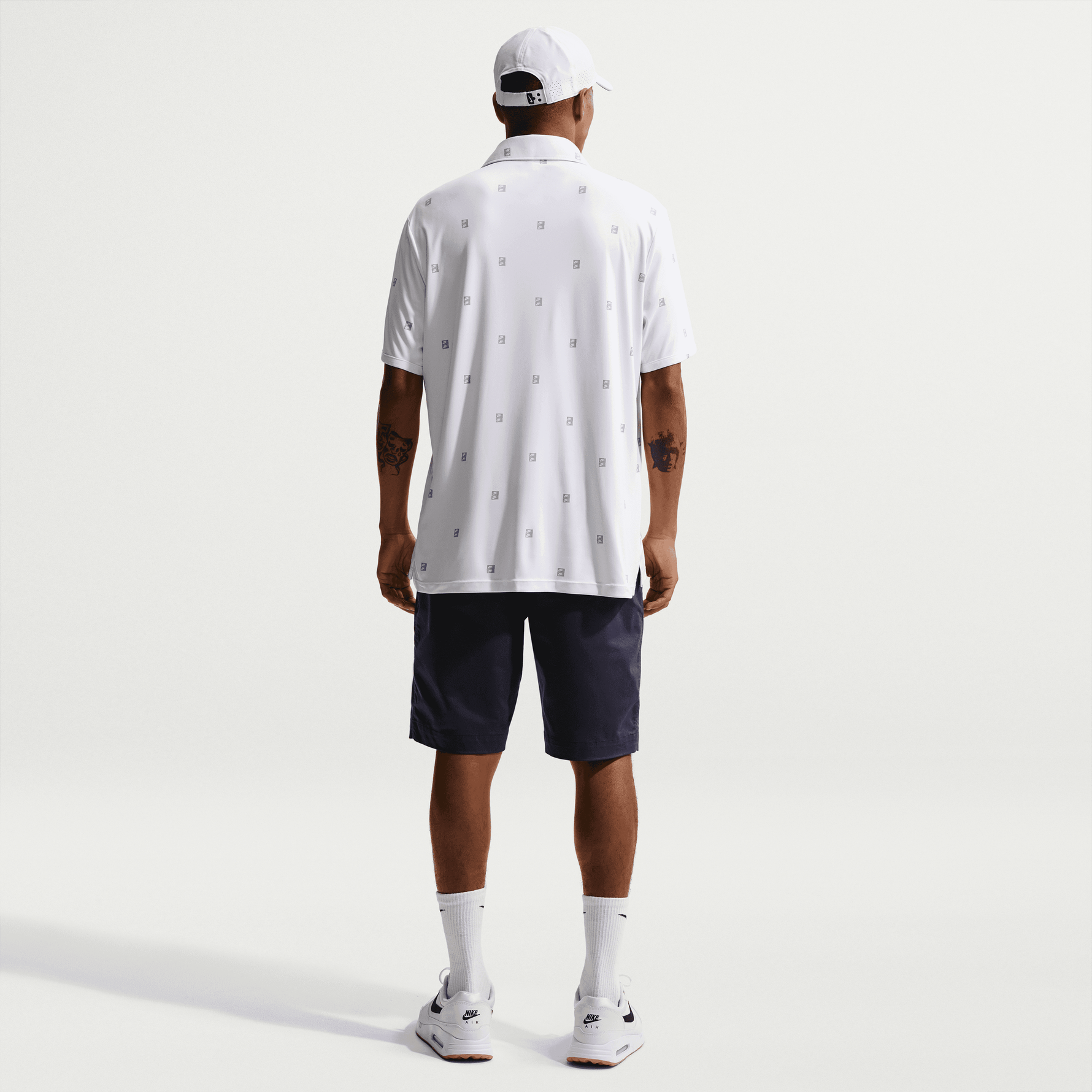 Nike Par Men's Dri-FIT Golf Polo - Icon Stack - White/Black