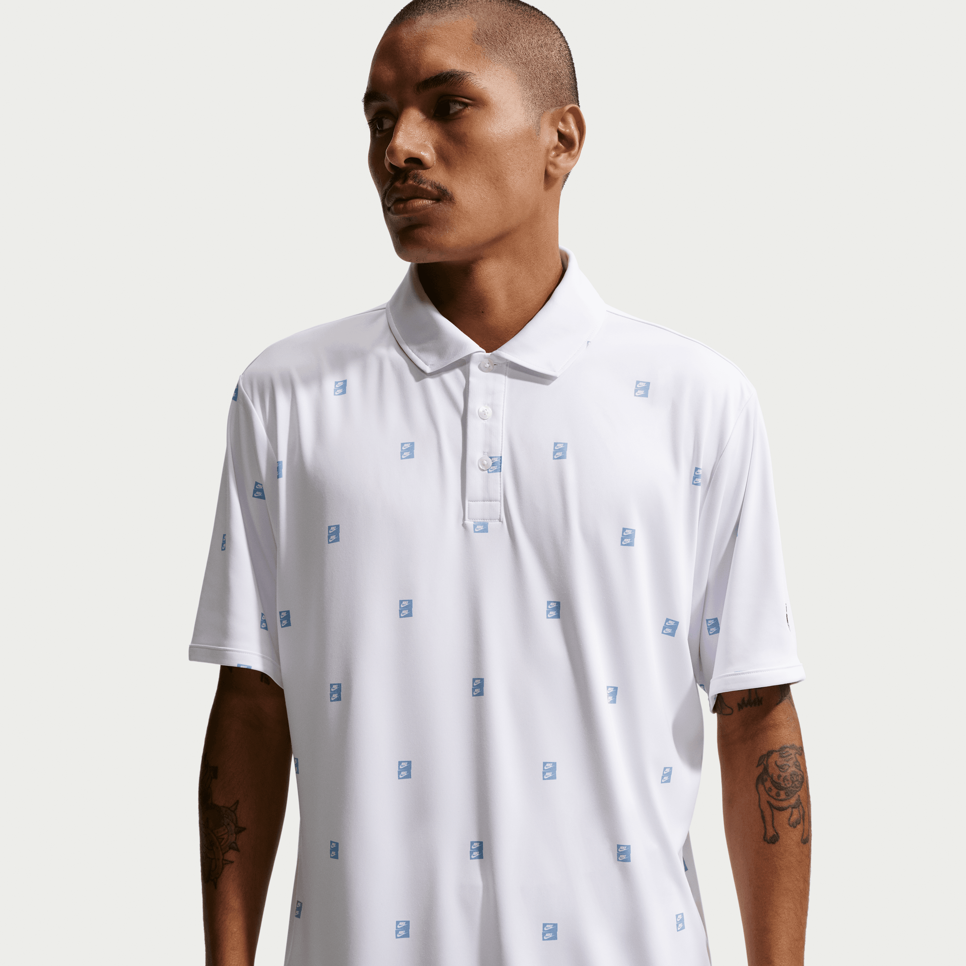 Nike Par Men's Dri-FIT Golf Polo - Icon Stack - White/Black