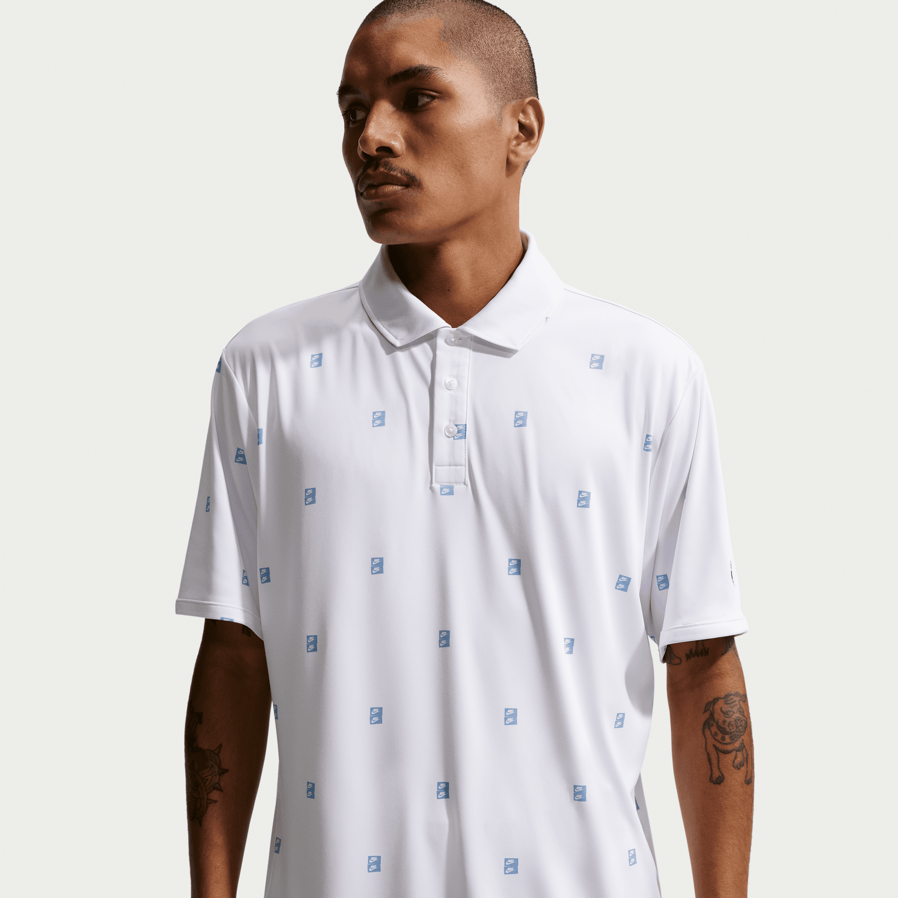 Nike Par Men's Dri-FIT Golf Polo - Icon Stack - White/Black