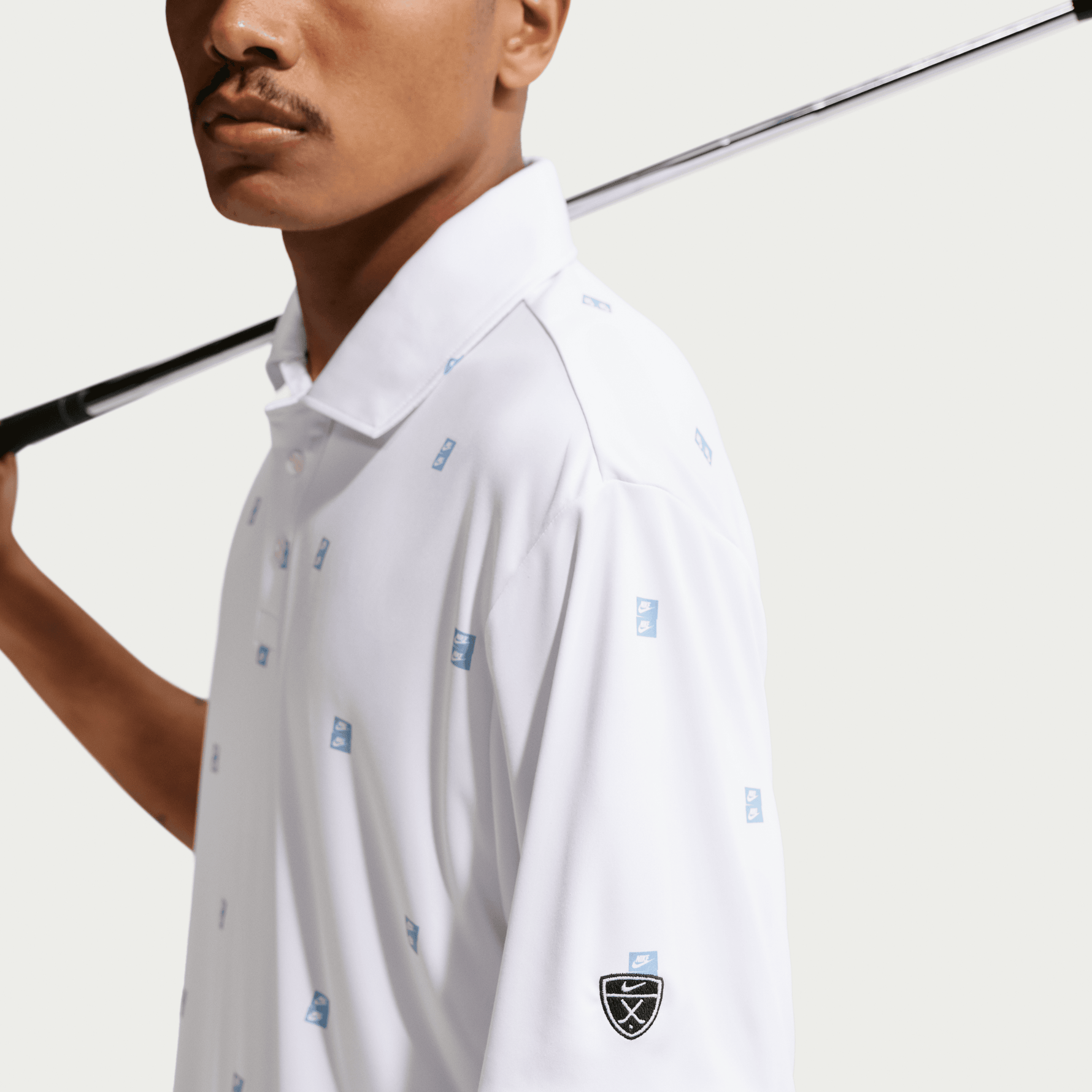 Nike Par Men's Dri-FIT Golf Polo - Icon Stack - White/Black
