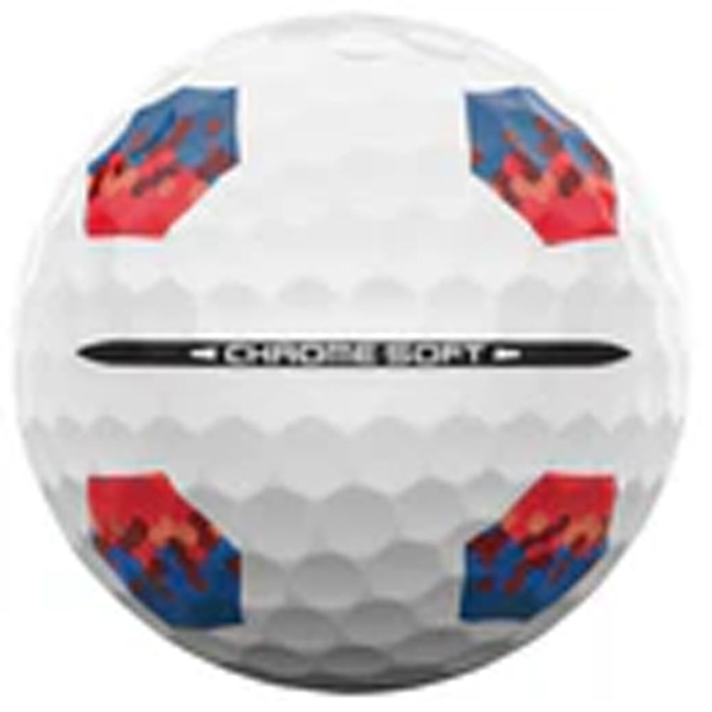 Callaway Chrome Soft TruTrack Golf Balls - 1 Dozen (Blue/Red)