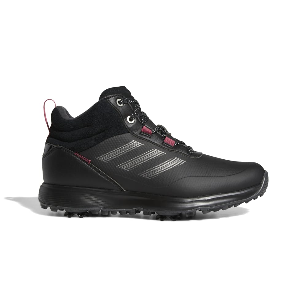 adidas Ladies S2G Mid Cut Golf Shoes Black/Dark Silver/Wild Pink