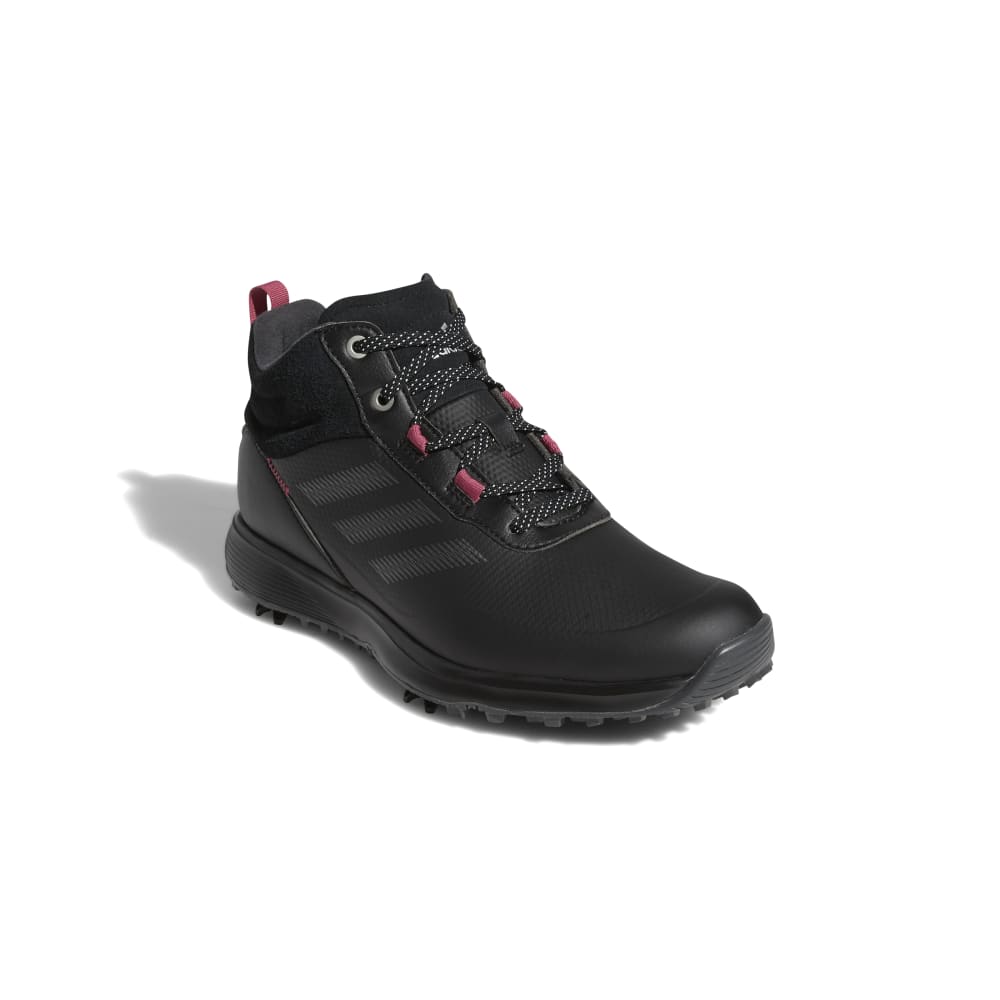 adidas Ladies S2G Mid Cut Golf Shoes Black/Dark Silver/Wild Pink