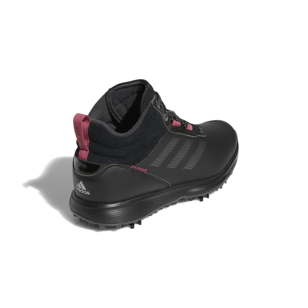 adidas Ladies S2G Mid Cut Golf Shoes Black/Dark Silver/Wild Pink