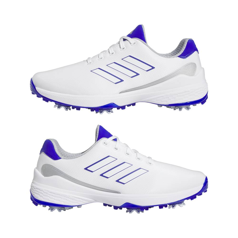 adidas Mens ZG23 Golf Shoes Ftwr White/Lucid Blue/Silver Met.