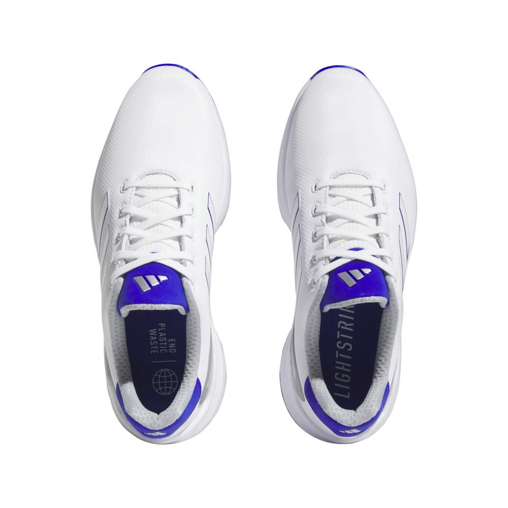 adidas Mens ZG23 Golf Shoes Ftwr White/Lucid Blue/Silver Met.