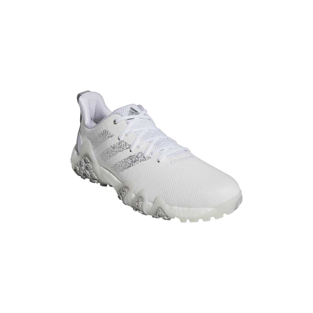 adidas Mens Codechaos 22 Spikeless Golf Shoes Ftwr White/Silver Met./Grey Two