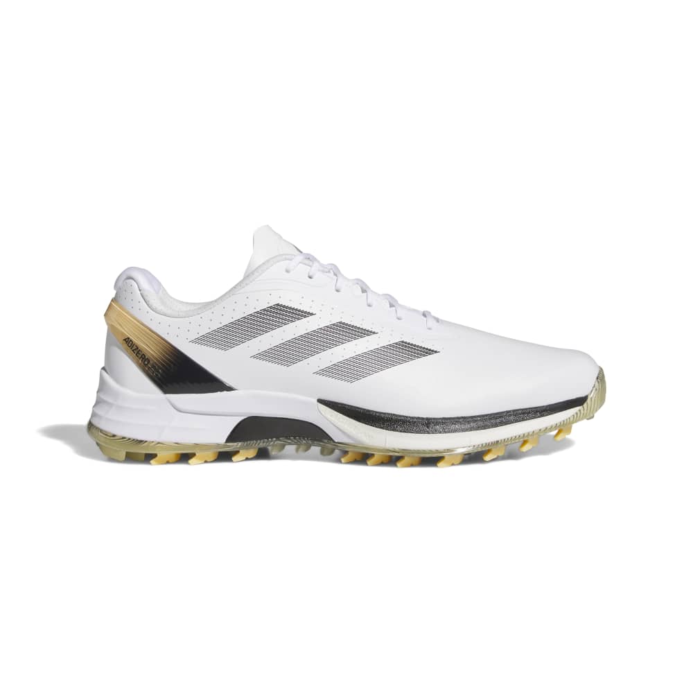 adidas Mens ADIZERO ZG SPIKELESS GOLF SHOES - White/Core Black/Ice Tangerine