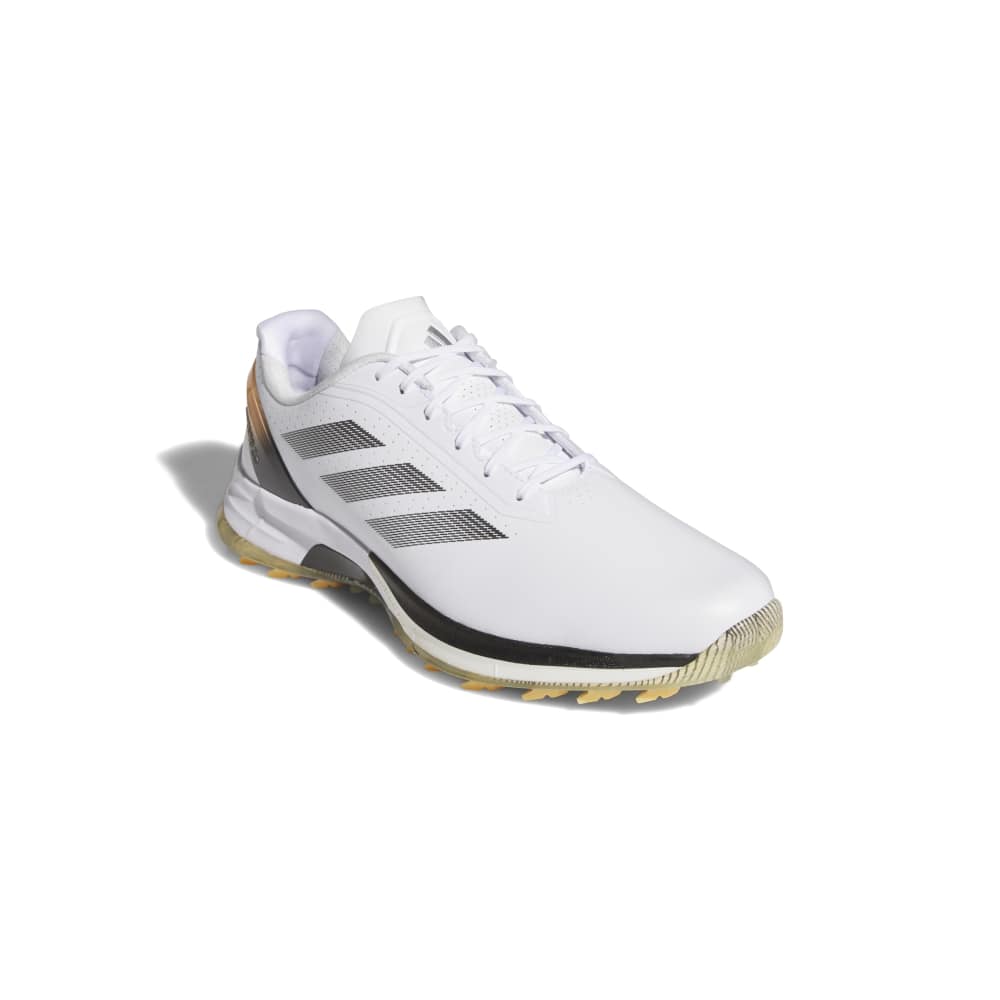 adidas Mens ADIZERO ZG SPIKELESS GOLF SHOES - White/Core Black/Ice Tangerine