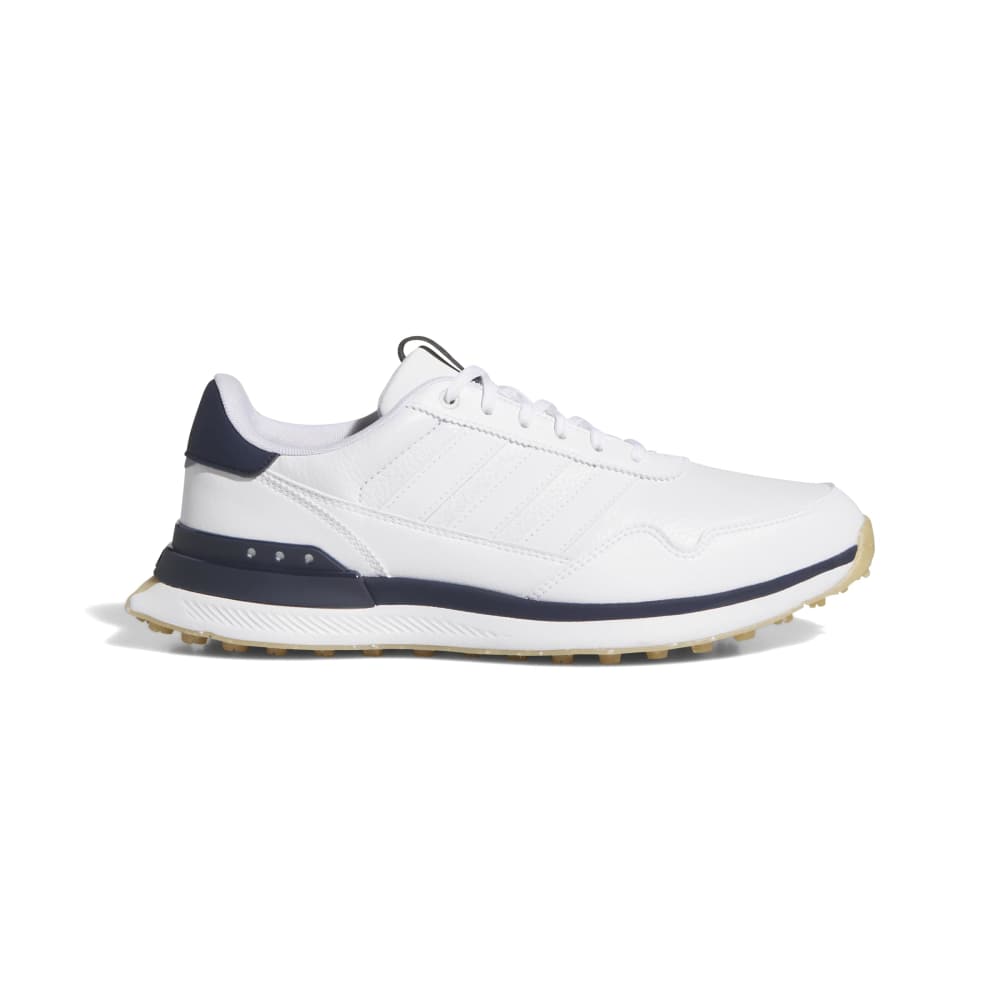 adidas Mens S2G 26 Leather Spikeless Golf Shoes - White/Collegiate Navy