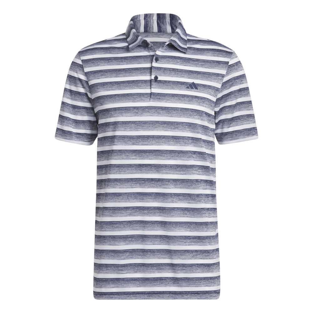 adidas Two-color Striped Golf Polo Shirt Collegiate Navy / White
