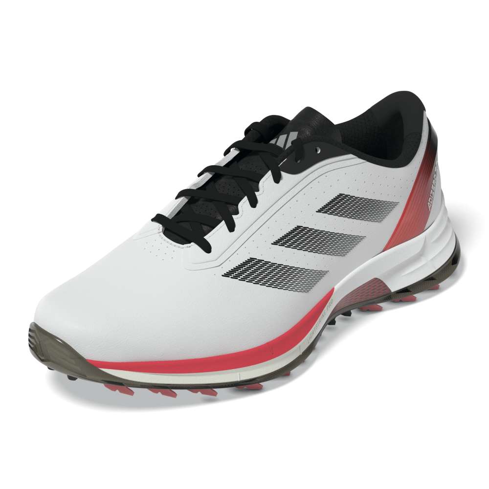 adidas Mens Adizero ZG Spikeless Golf Shoes Ftwr White/Lucid Red/Core Black