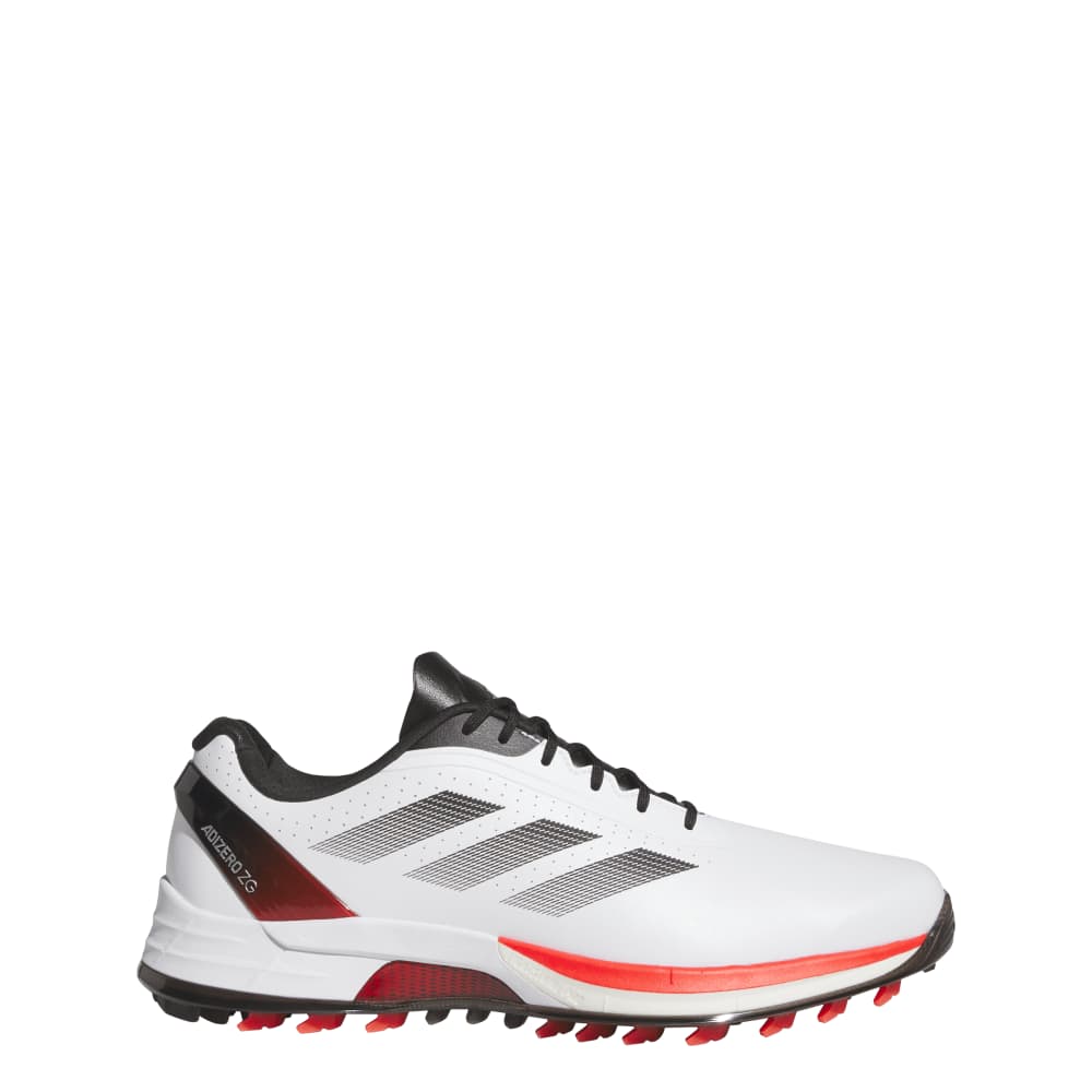 adidas Mens Adizero ZG Spikeless Golf Shoes Ftwr White/Lucid Red/Core Black