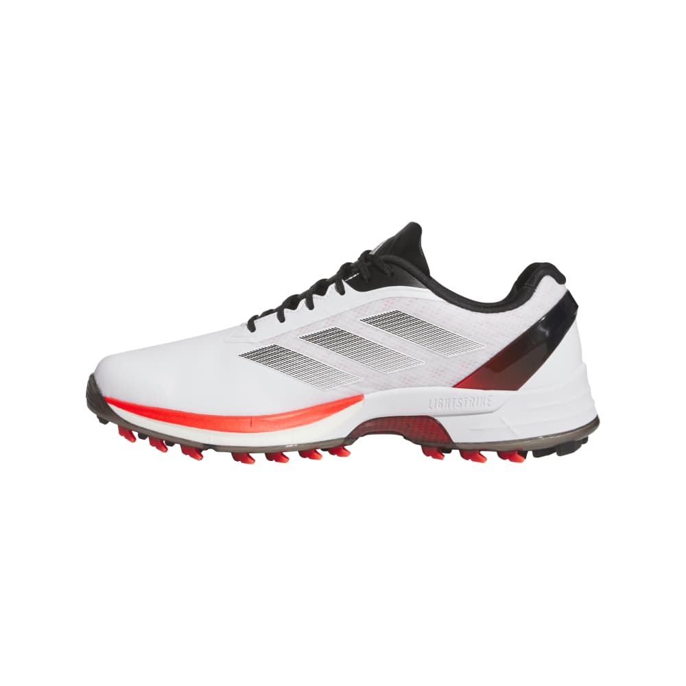 adidas Mens Adizero ZG Spikeless Golf Shoes Ftwr White/Lucid Red/Core Black