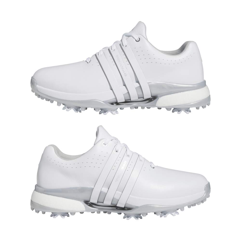 adidas Mens Womens Tour360 24 BOOST Golf Shoes Ftwr White/Ftwr White/Silver Met.