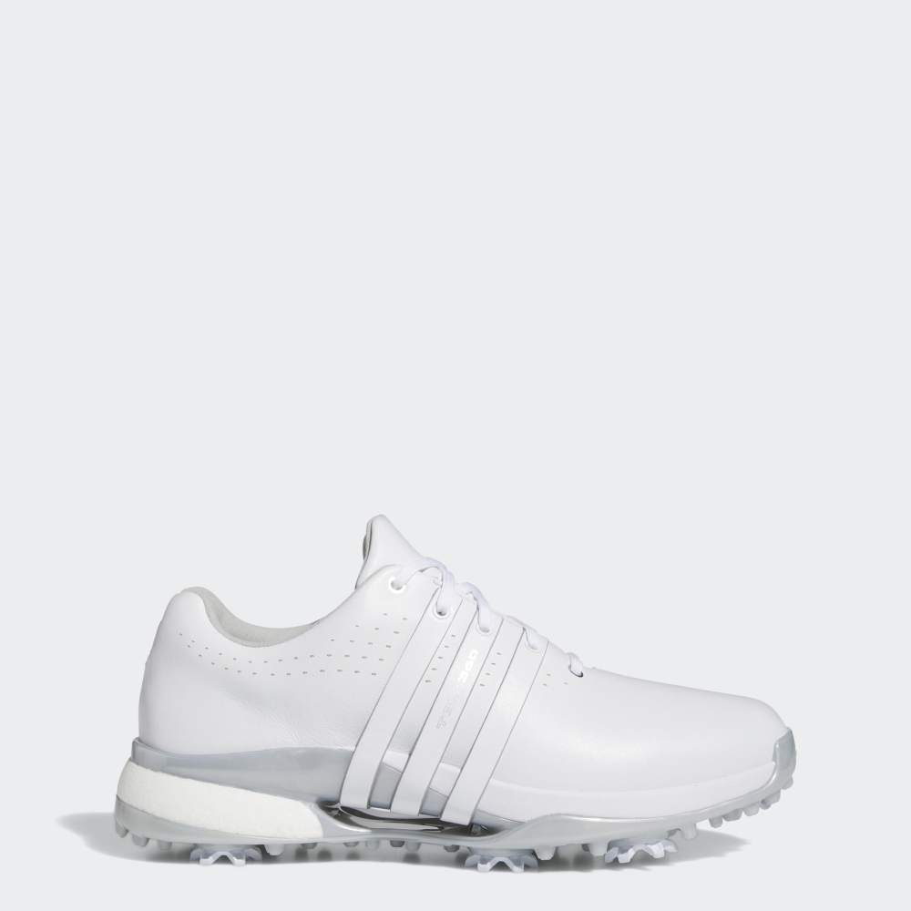 adidas Mens Womens Tour360 24 BOOST Golf Shoes Ftwr White/Ftwr White/Silver Met.