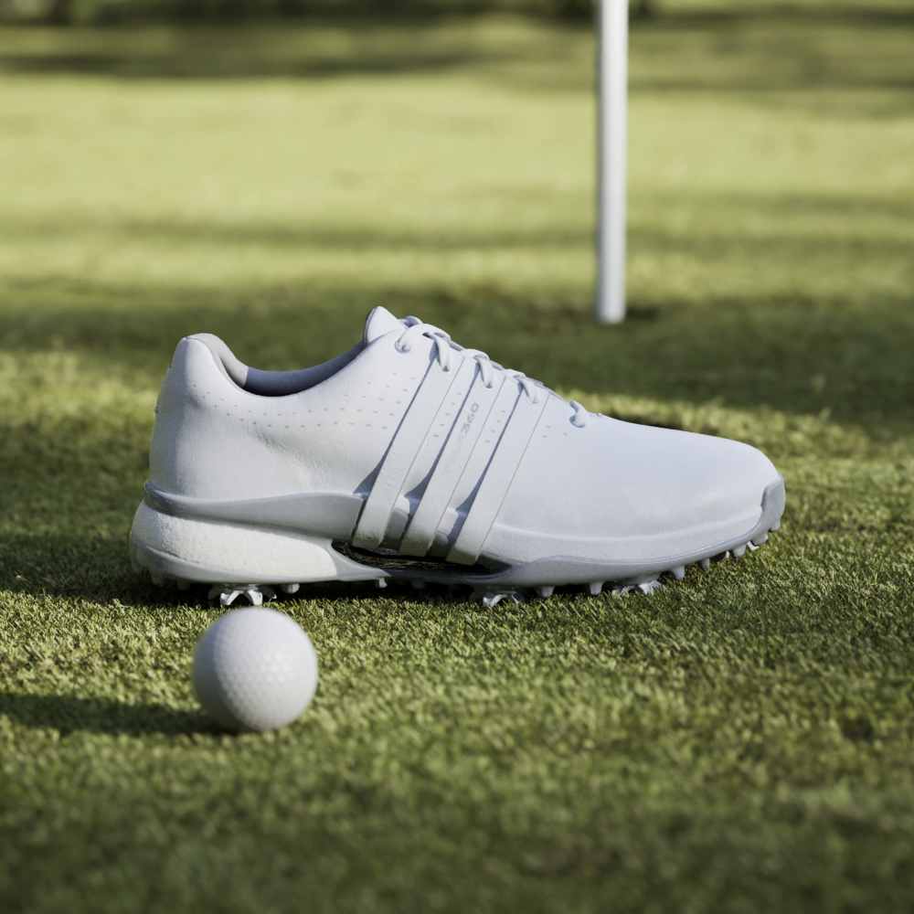 adidas Mens Womens Tour360 24 BOOST Golf Shoes Ftwr White/Ftwr White/Silver Met.