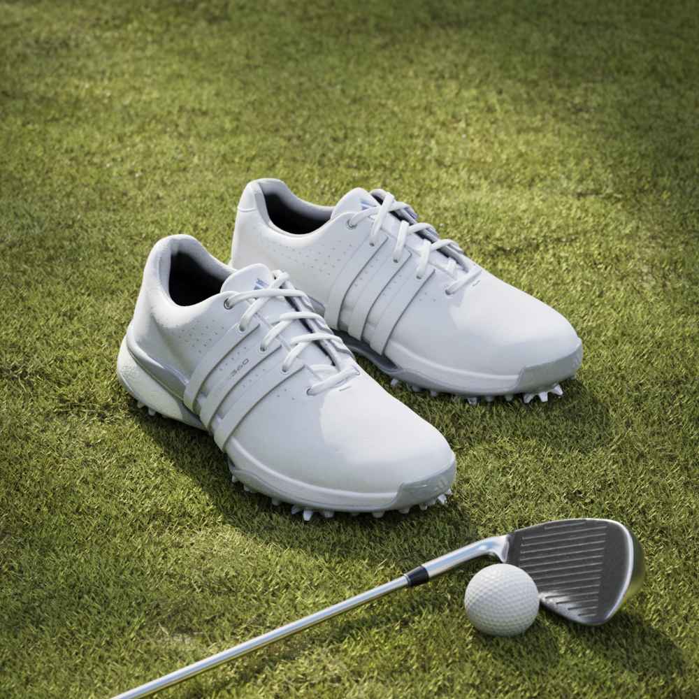 adidas Mens Womens Tour360 24 BOOST Golf Shoes Ftwr White/Ftwr White/Silver Met.
