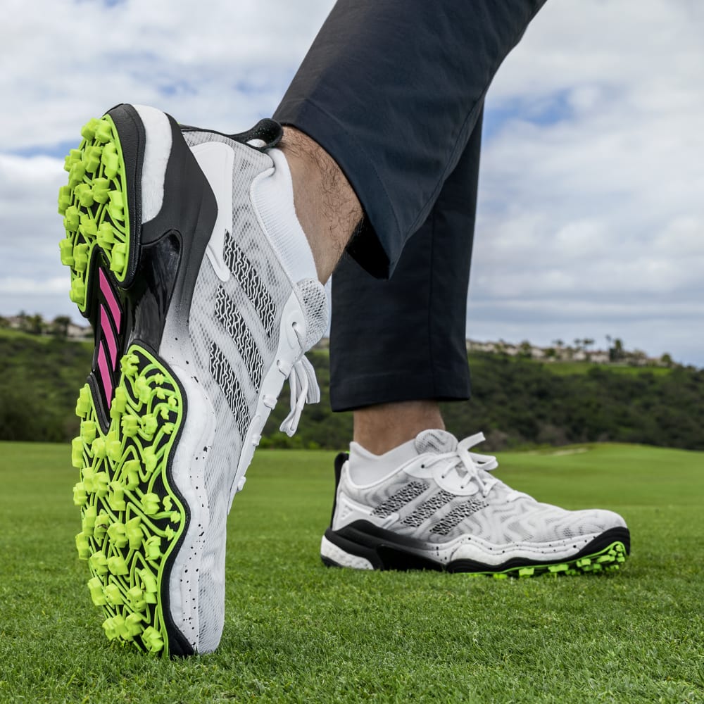 adidas Mens Codechaos 25 Spikeless Golf Shoes Ftwwht/Coreblack/Luclem