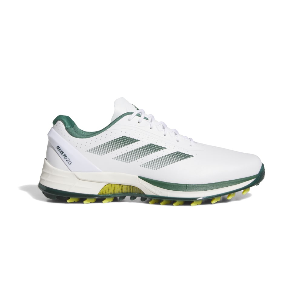 adidas Mens Adizero ZG Golf Shoes White/Green/Yellow