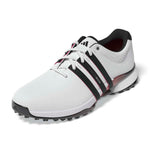 adidas Mens Tour360 25 Spikeless Golf Shoes Ftwr White/Core Black/Lucid Red