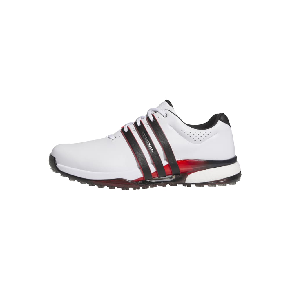 adidas Mens Tour360 25 Spikeless Golf Shoes Ftwr White/Core Black/Lucid Red