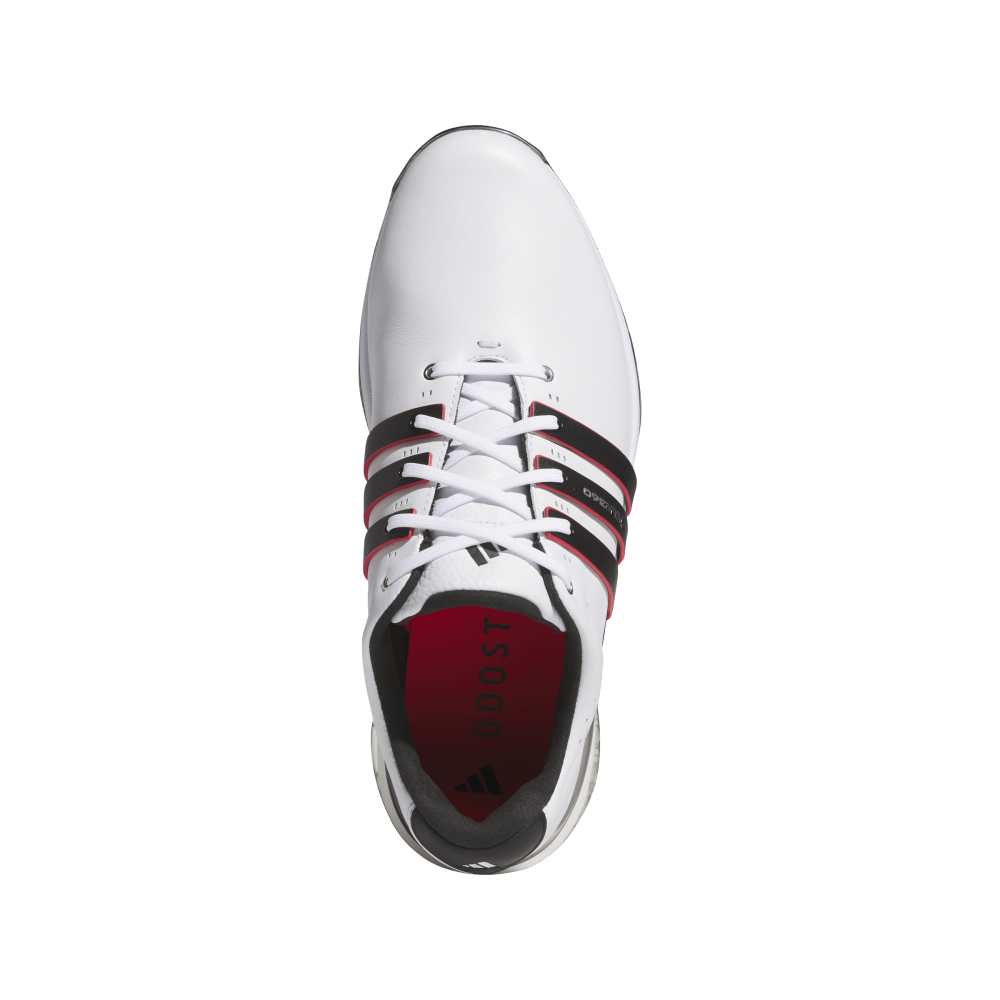 adidas Mens Tour360 25 Spikeless Golf Shoes Ftwr White/Core Black/Lucid Red