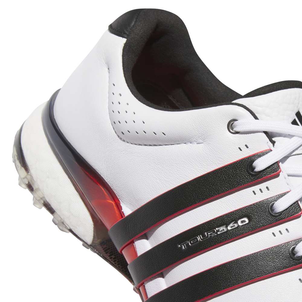 adidas Mens Tour360 25 Spikeless Golf Shoes Ftwr White/Core Black/Lucid Red