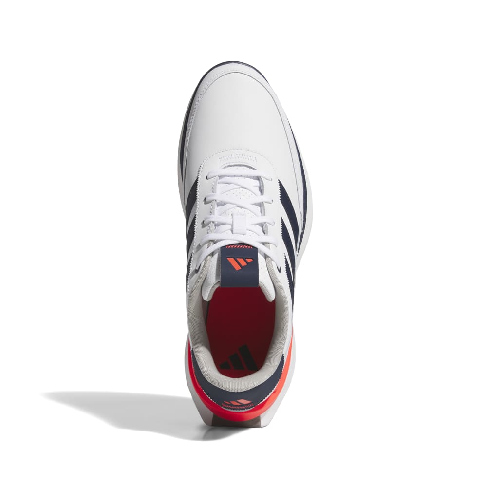 adidas Mens S2G SL 24 Leather Spikeless Golf Shoes White/Navy/Lucid Red