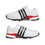 adidas Mens Tour360 24 Golf Shoes Ftwr White/Core Black/Lucid Red