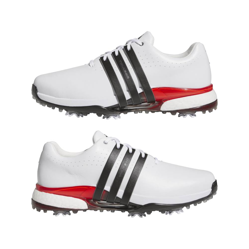 adidas Mens Tour360 24 Golf Shoes Ftwr White/Core Black/Lucid Red
