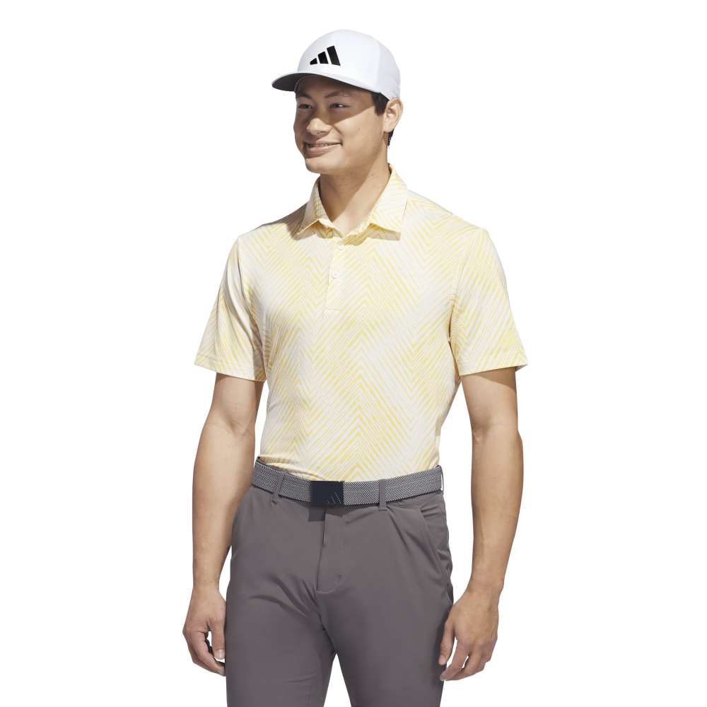 adidas Ultimate365 Allover Print Polo Shirt Ivory / Semi Spark