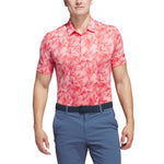 adidas Ultimate365 Mesh Print Polo Shirt Semi Pink Spark / Better Scarlet