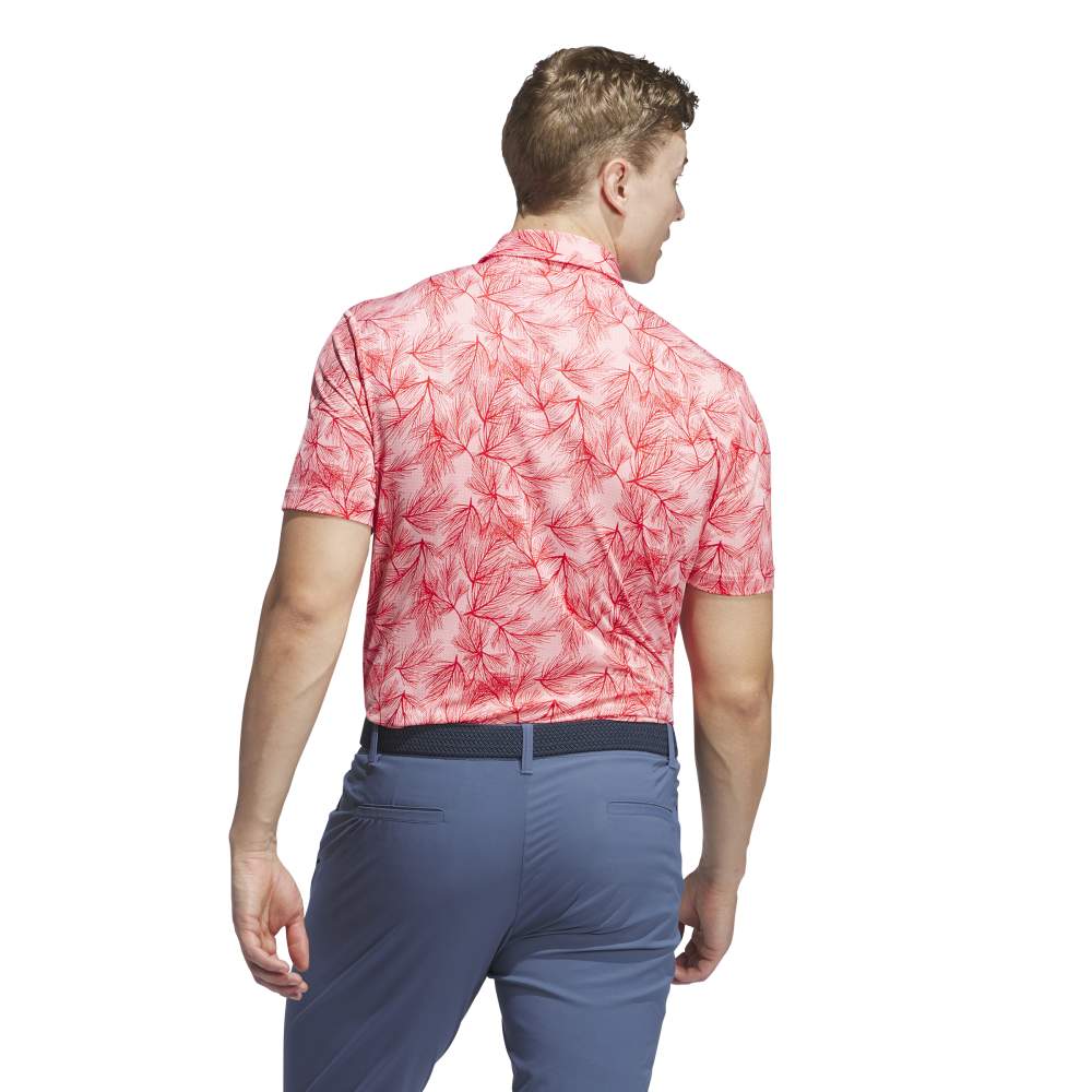 adidas Ultimate365 Mesh Print Polo Shirt Semi Pink Spark / Better Scarlet