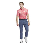 adidas Ultimate365 Mesh Print Polo Shirt Semi Pink Spark / Better Scarlet
